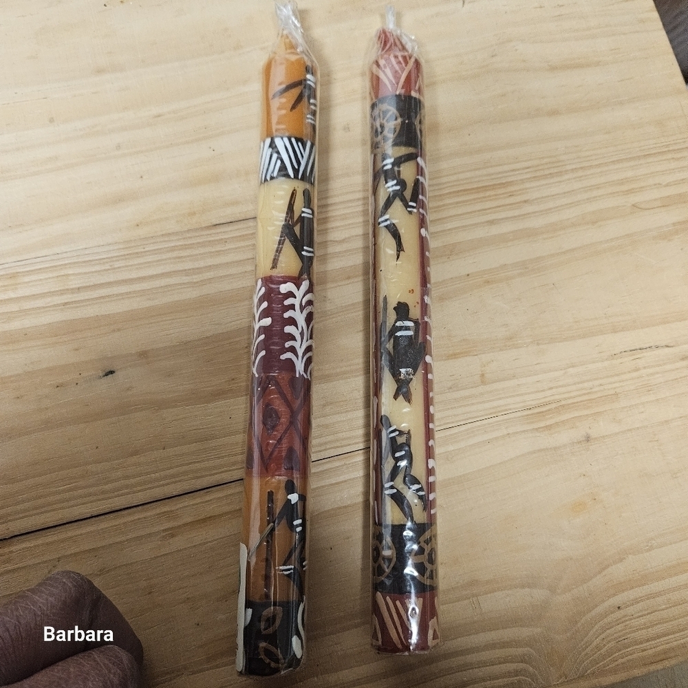 Nobunto 2 Hand-painted Cultual S. African Candles